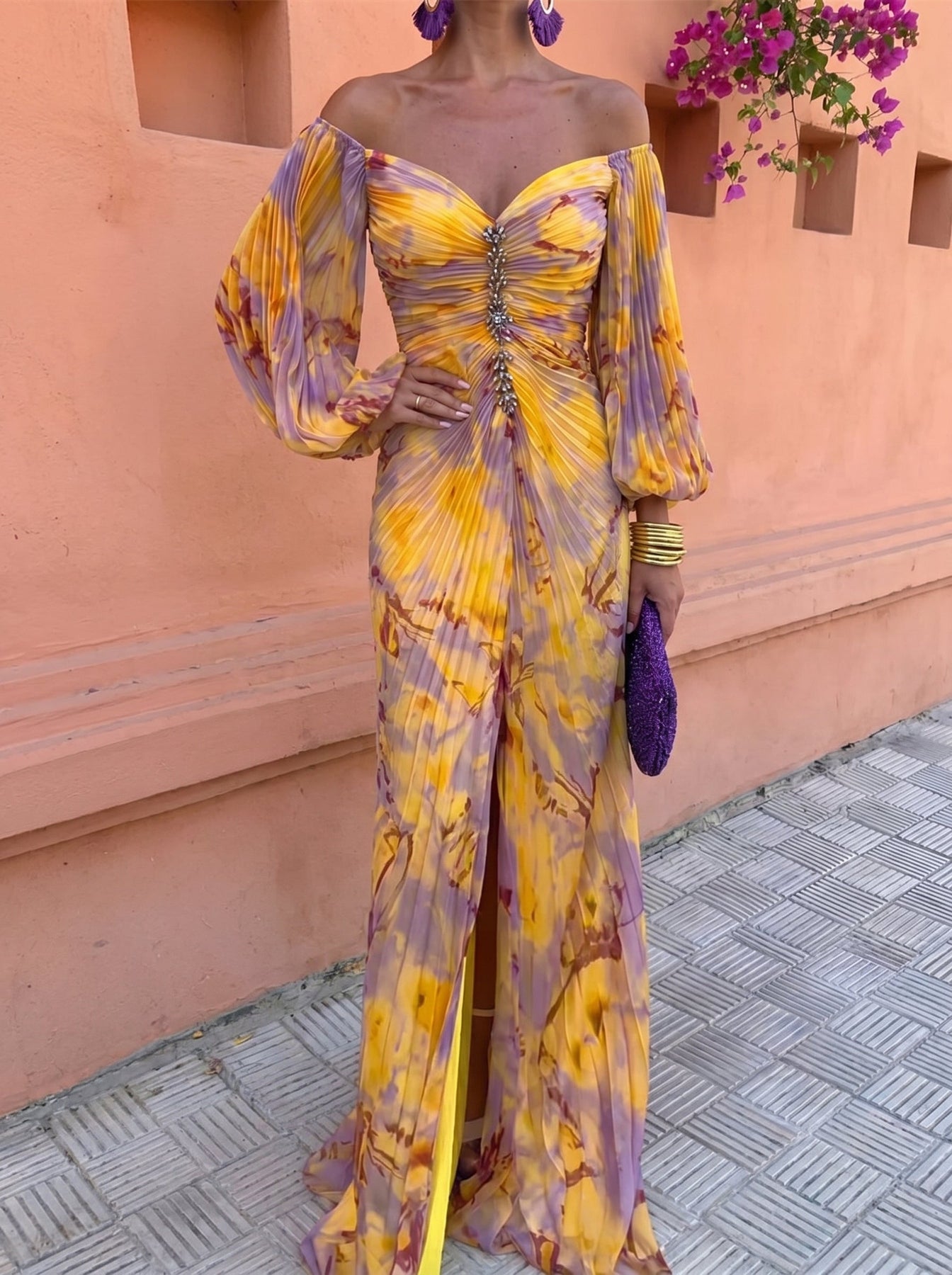Ludovica | Maxi-jurk met bloemenprint