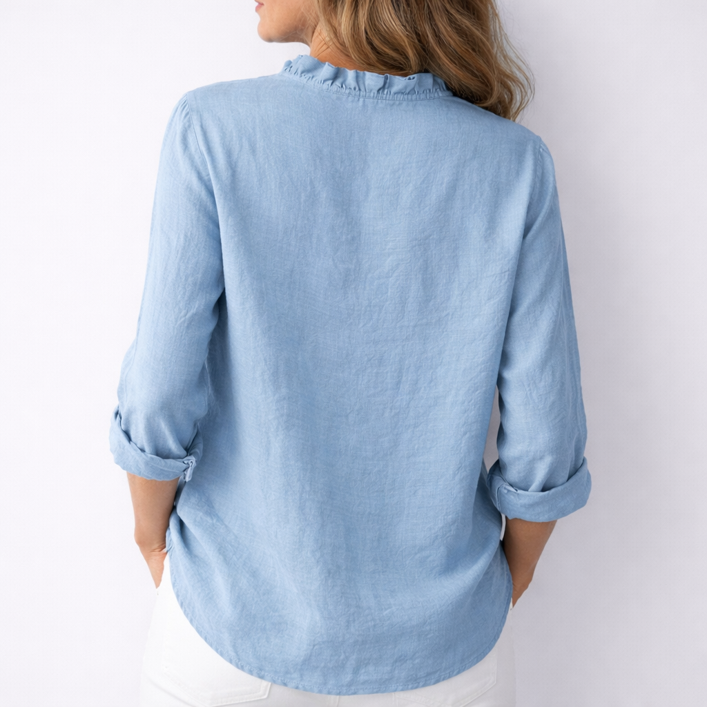 Luisa | Blouse met ruches en knoopsluiting