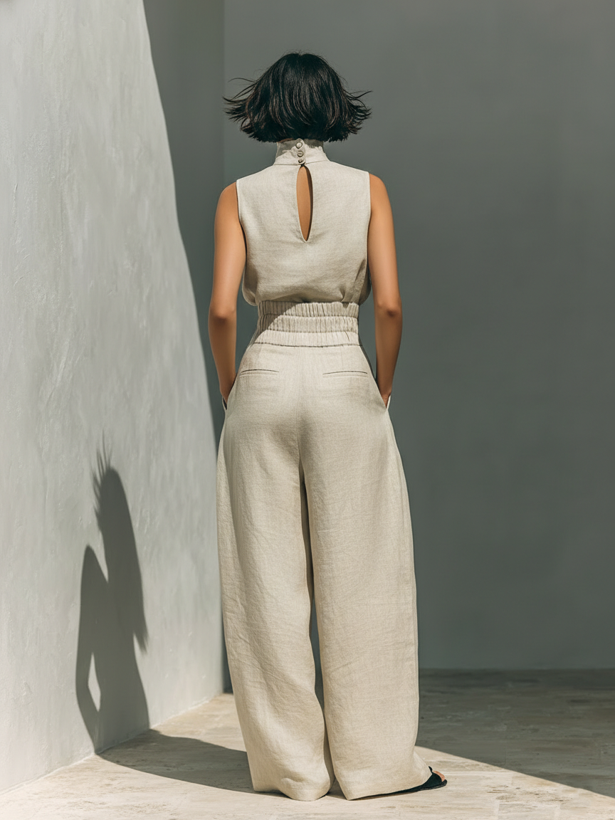 María set met elegante wijde broek en top