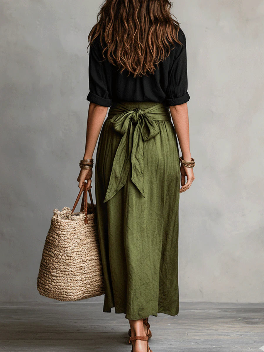 Martina | Elegante vloeiende one-shoulder maxi-jurk