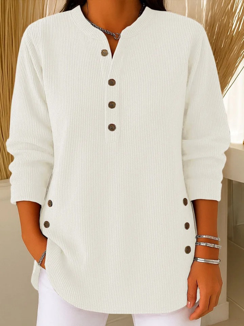 Nieves henley-tuniek met knopen