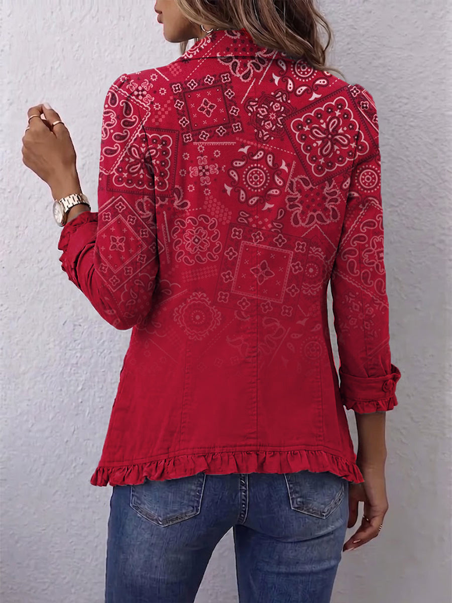 Clotilde | Degradé Cashmere Jas met Volants