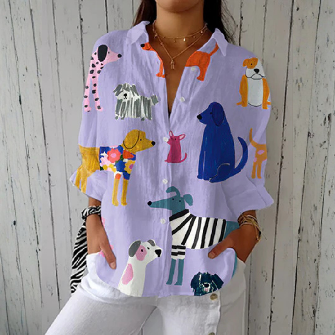 Rachel | Blouse met bloemenweide