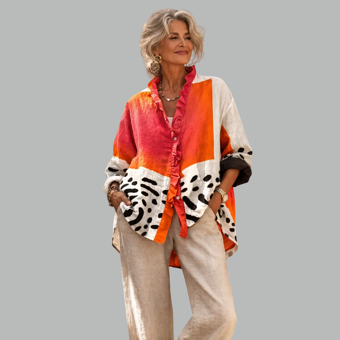 Ruby | Losvallende blouse met print