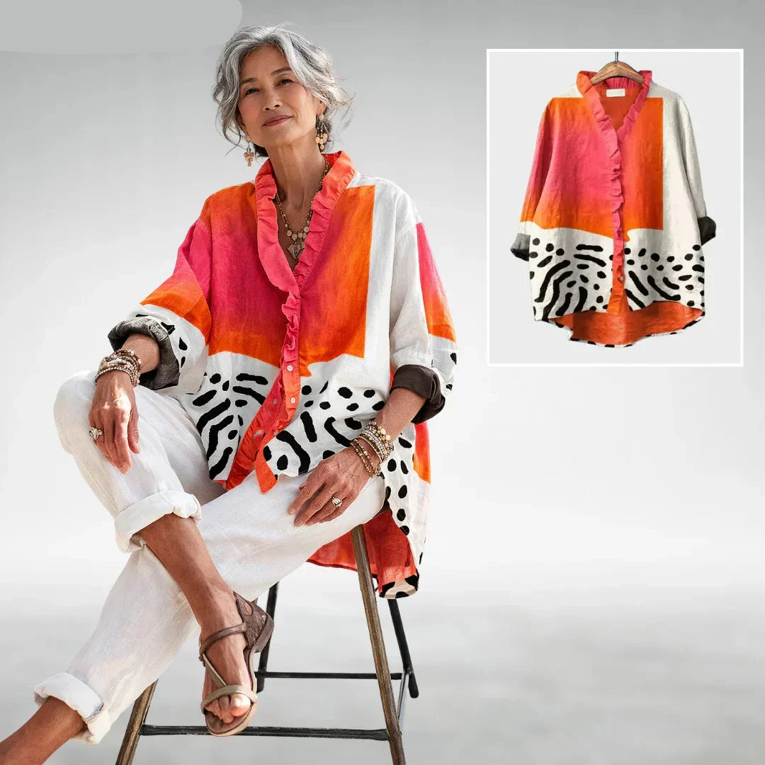Ruby | Losvallende blouse met print