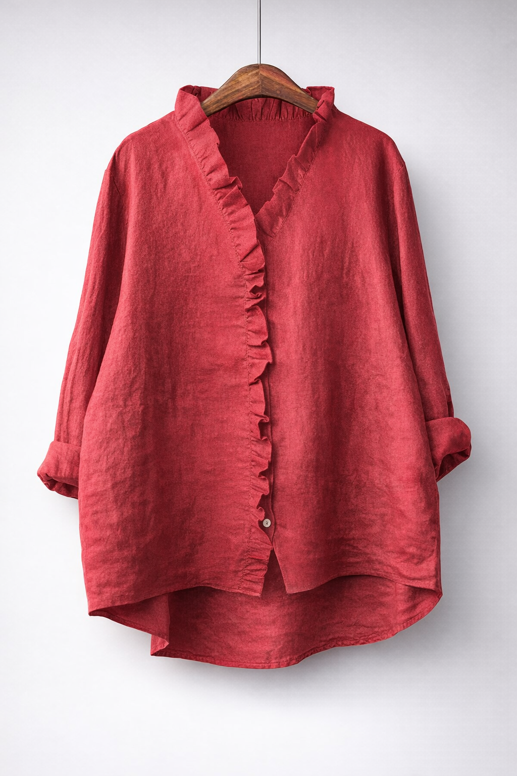 Sanelle | Lange blouse met ruches en V-hals