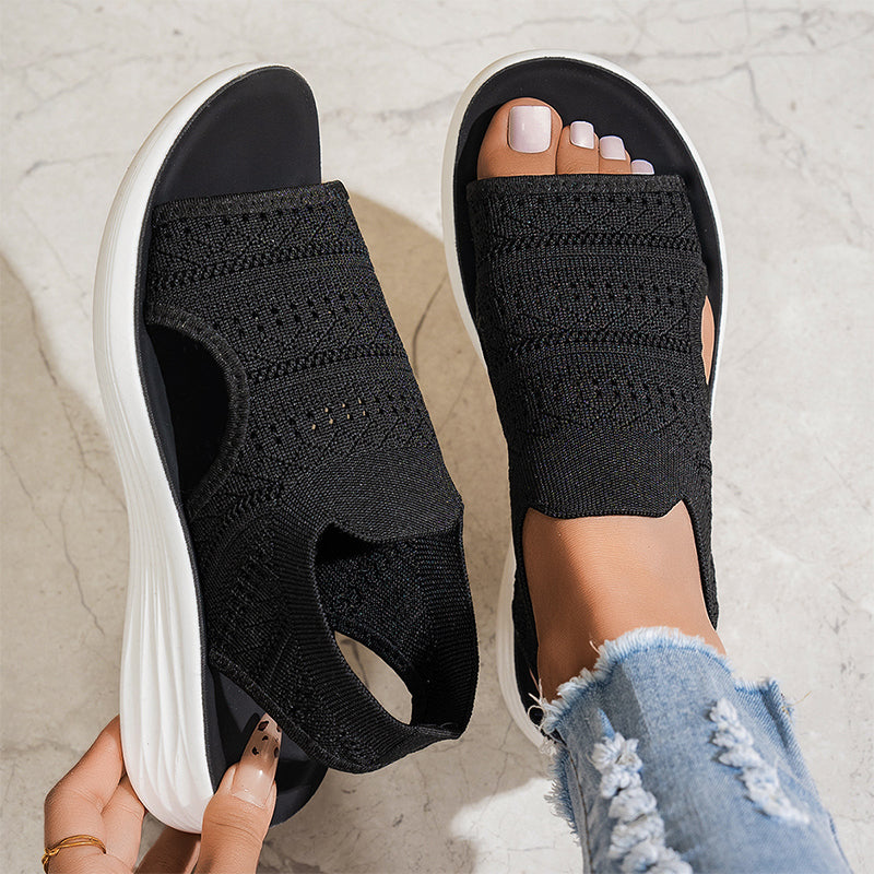 Serena | Sandalen met plateauzool en ademend bovenwerk