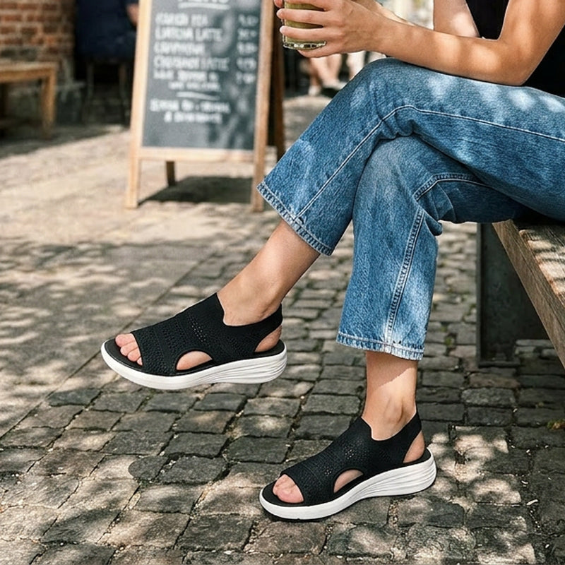 Serena | Sandalen met plateauzool en ademend bovenwerk