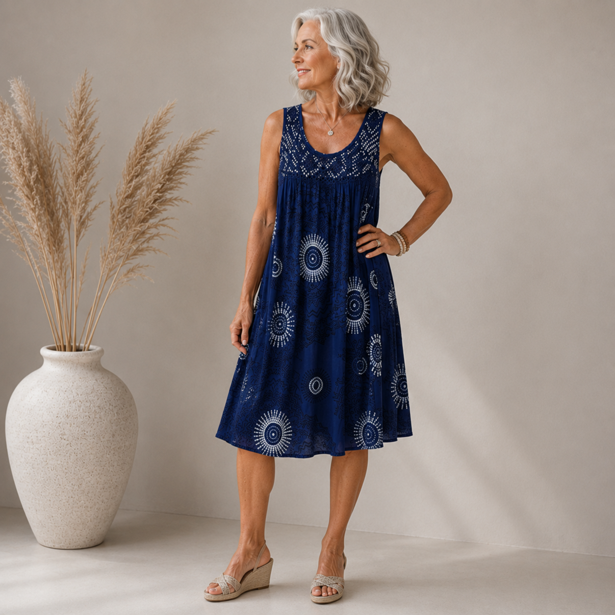 Sjoukje luchtige jurk met artistieke print