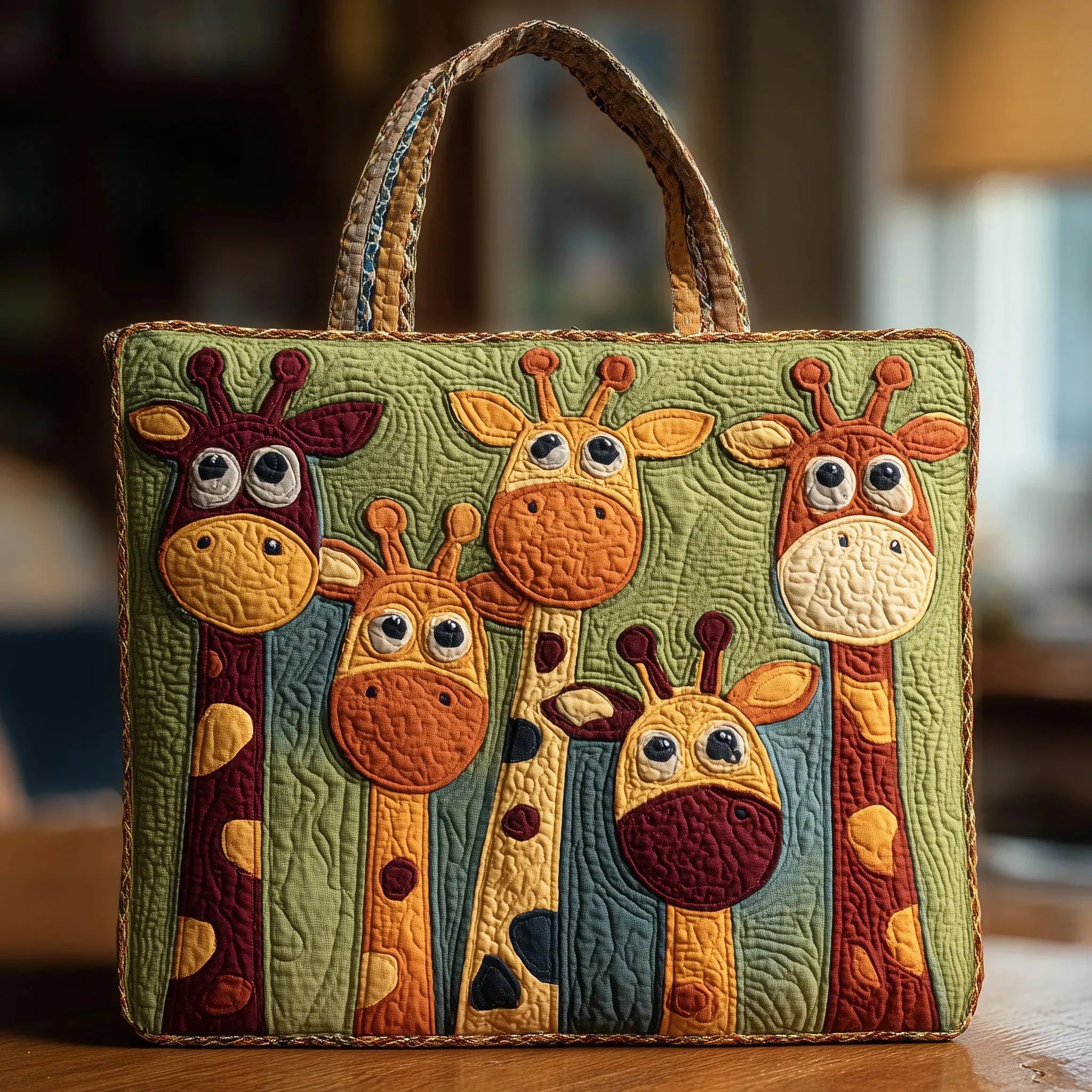 Doorgestikte tas - Giraffe