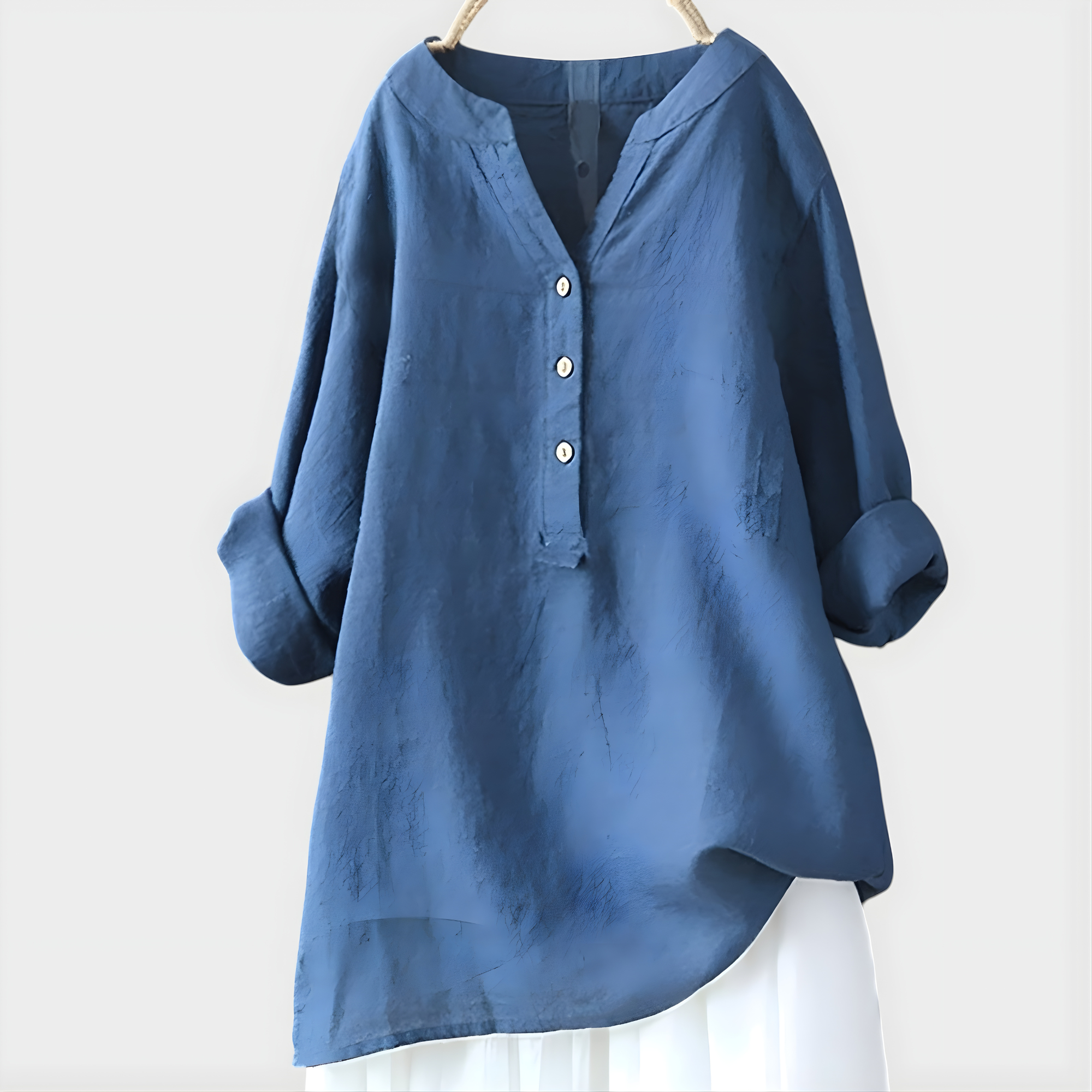 Veronique | Blouse met V-hals en knoopsluiting