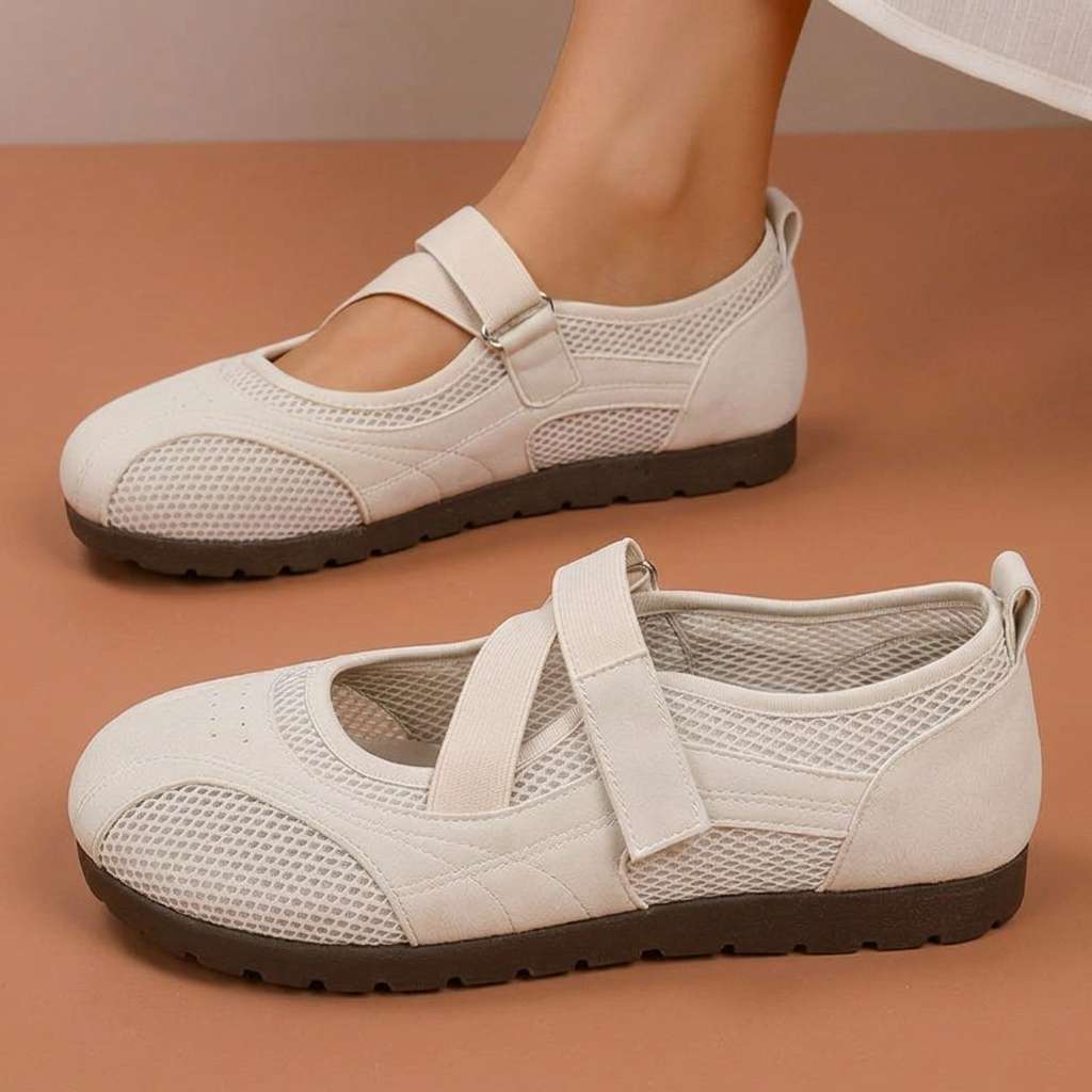 Vivian comfortschoenen met mesh en gekruiste band
