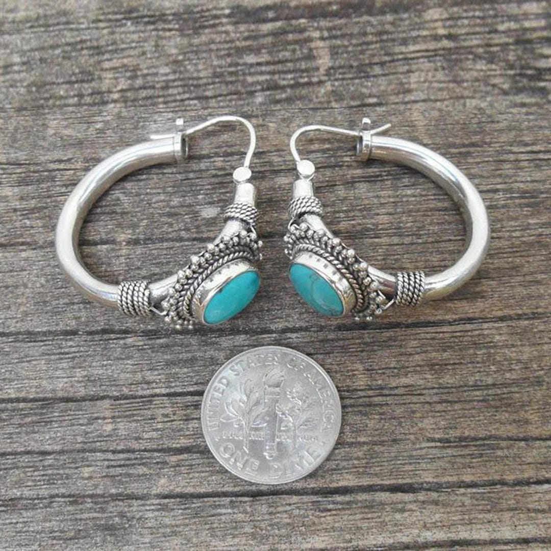 Elettra vintage oorbellen met turkoois