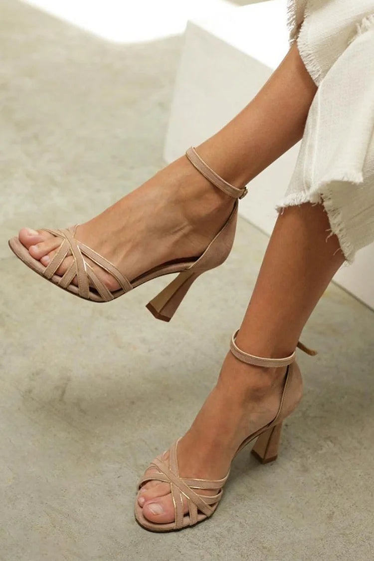 Sandalen met blokhak en bandjes