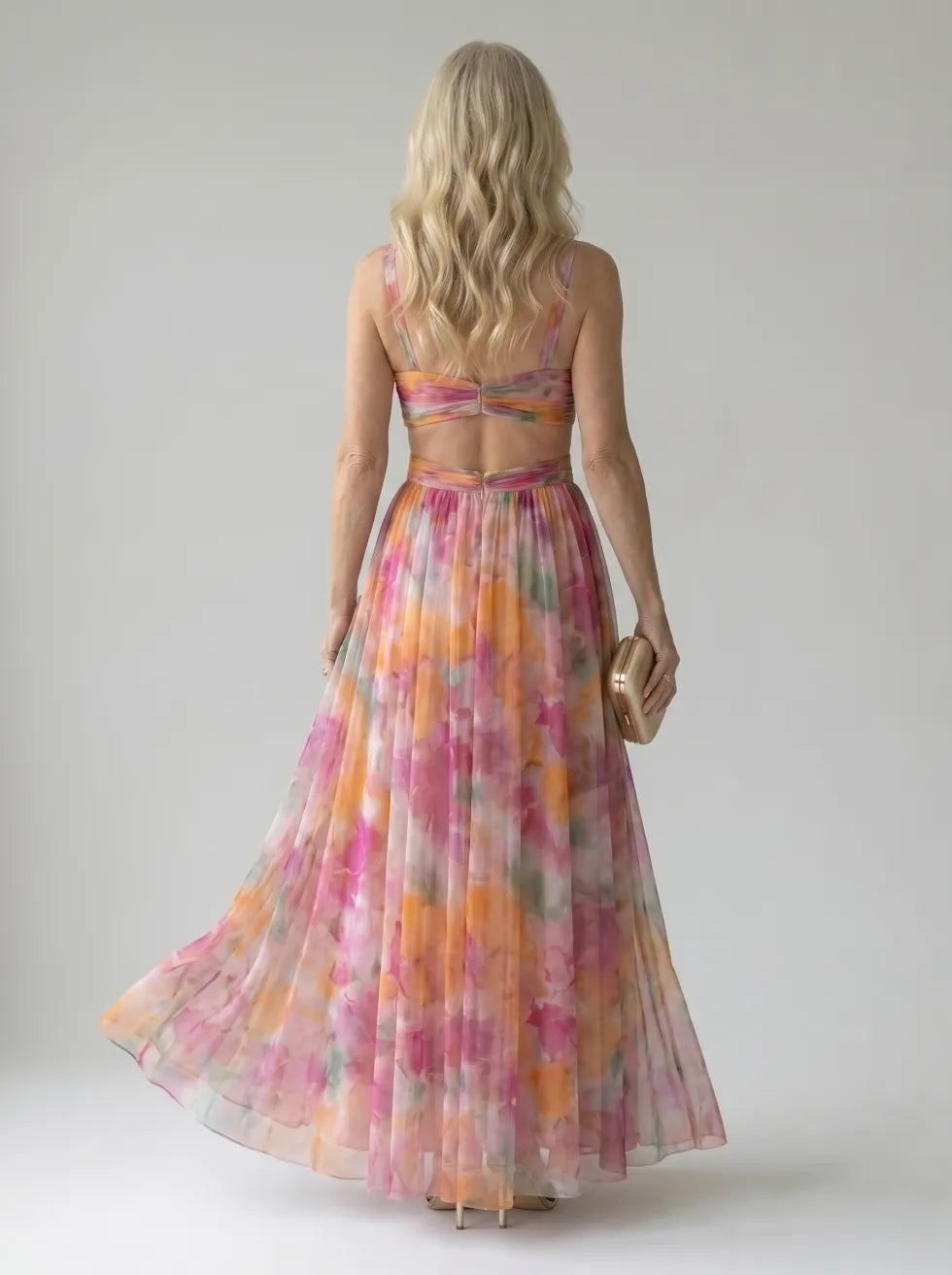 Isel soepele wikkel maxi-jurk