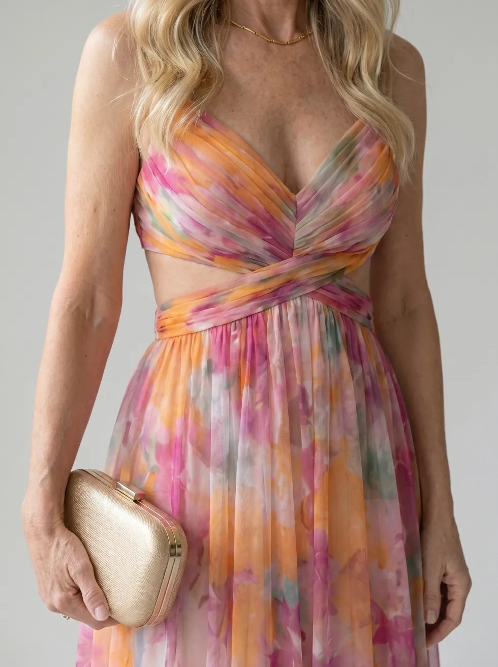 Isel soepele wikkel maxi-jurk