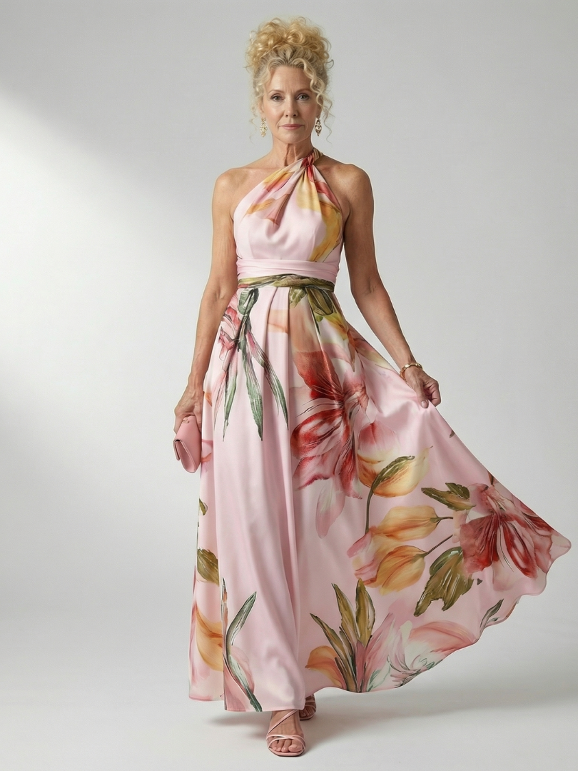 Amiel maxi-jurk met bloemenprint