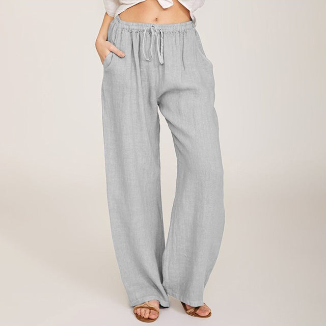 Enara wijde broek met koordtaille