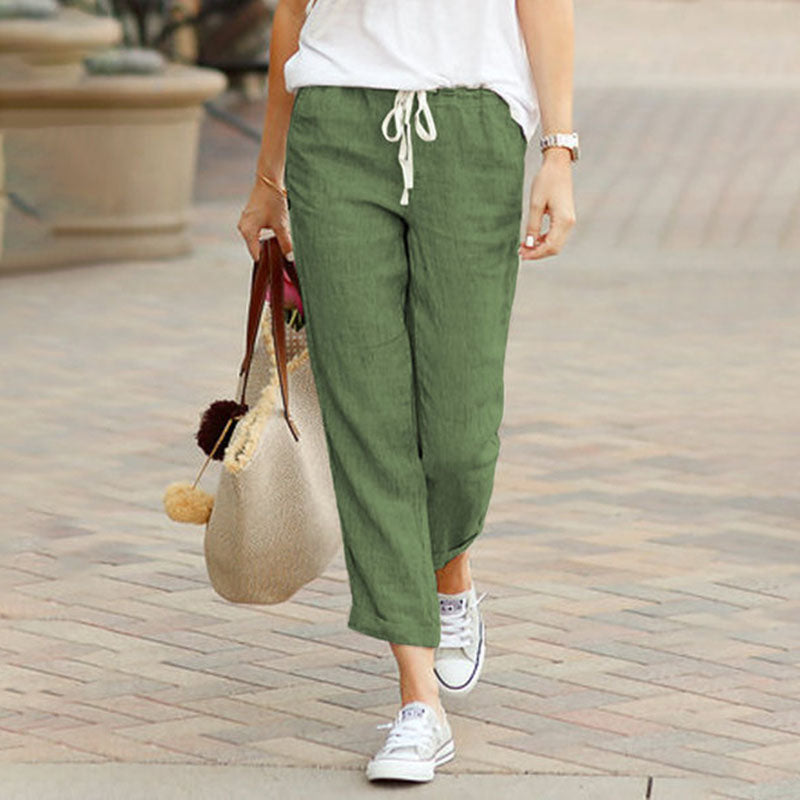 Alvie casual broek met koordtaille