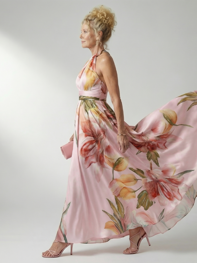 Amiel maxi-jurk met bloemenprint