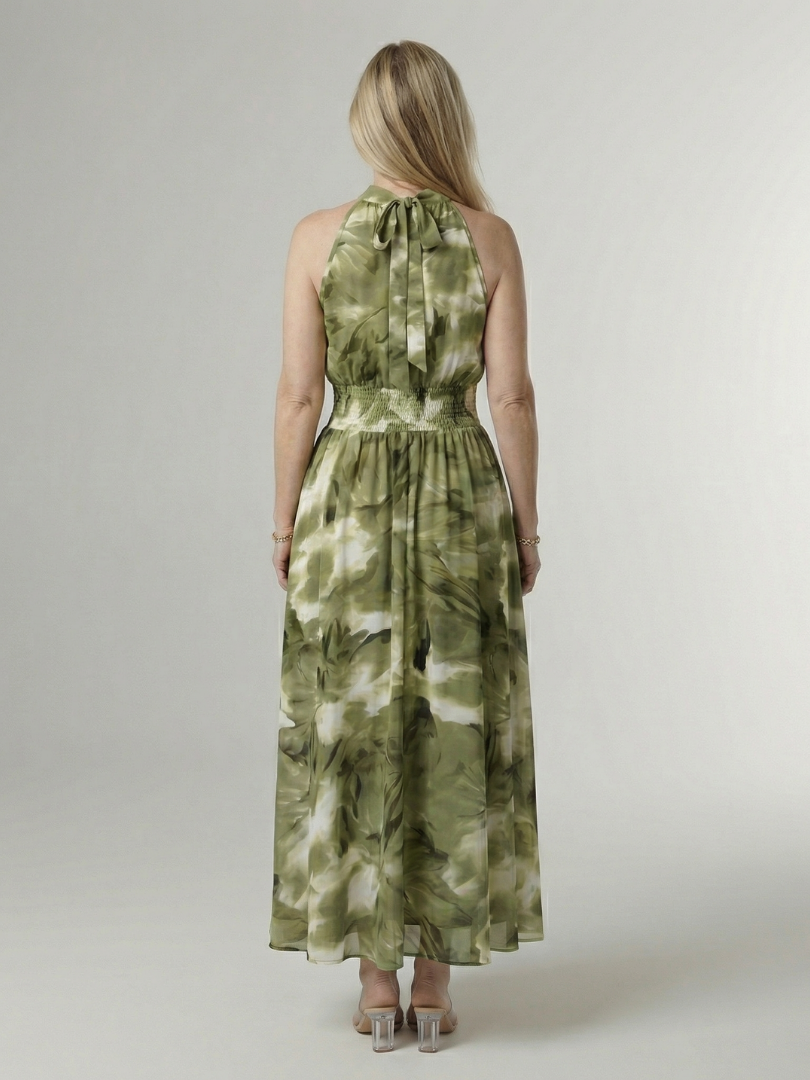Sylin | Samengestikte Halter Midi Jurk