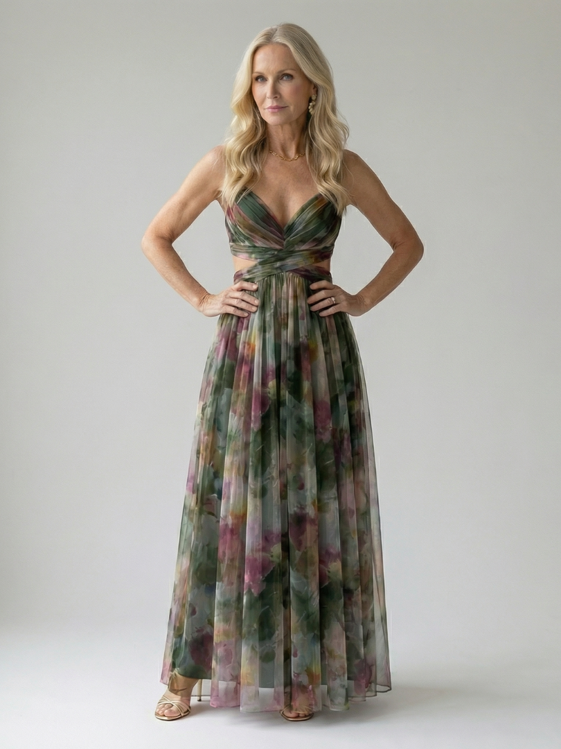 Isel soepele wikkel maxi-jurk