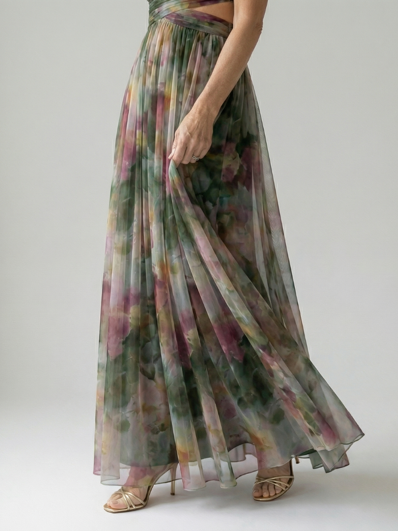 Isel soepele wikkel maxi-jurk