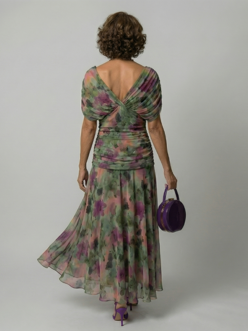 Calen | Off Shoulder Flow Midi Jurken