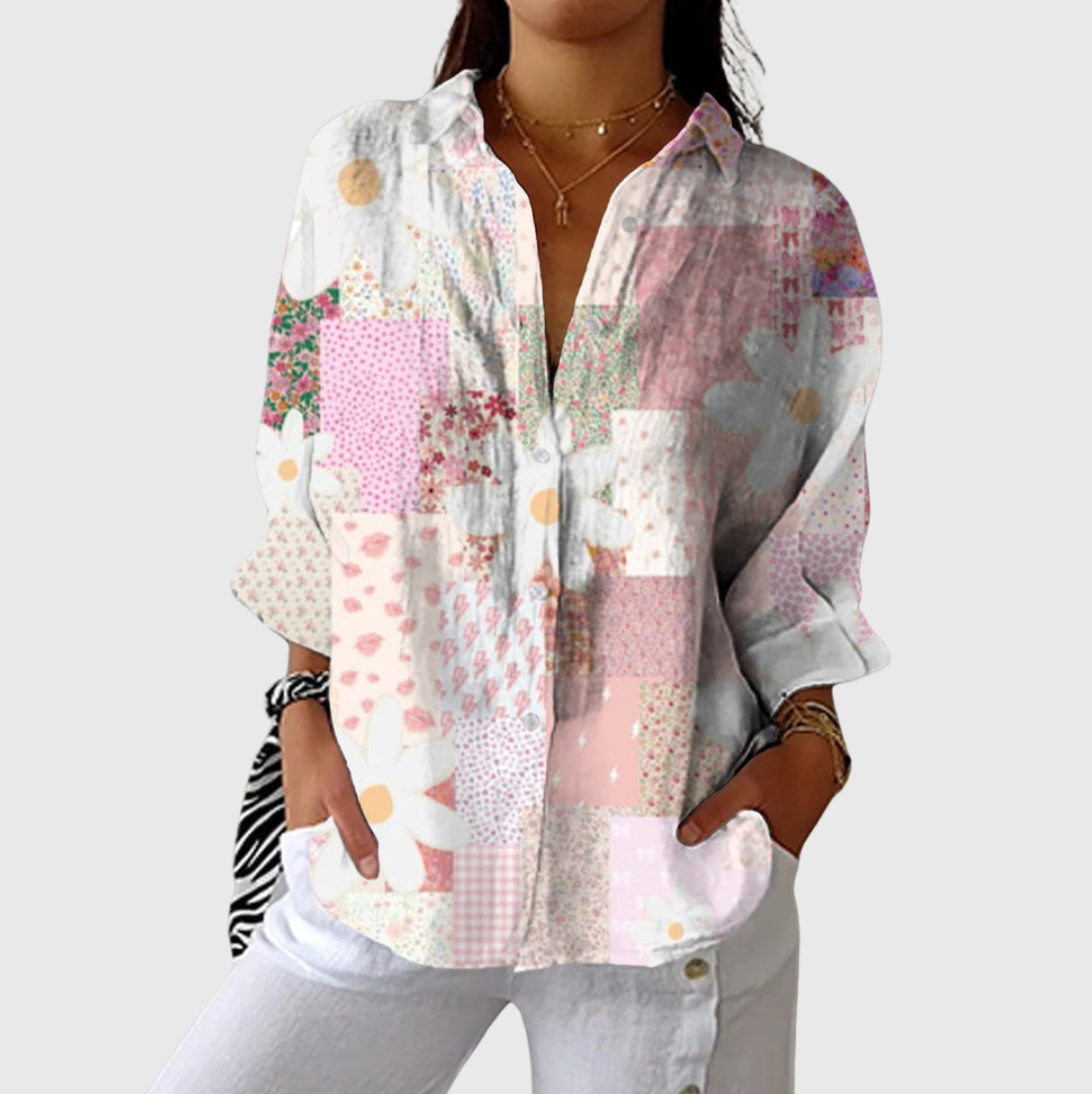 Fabienne luchtige blouse met print