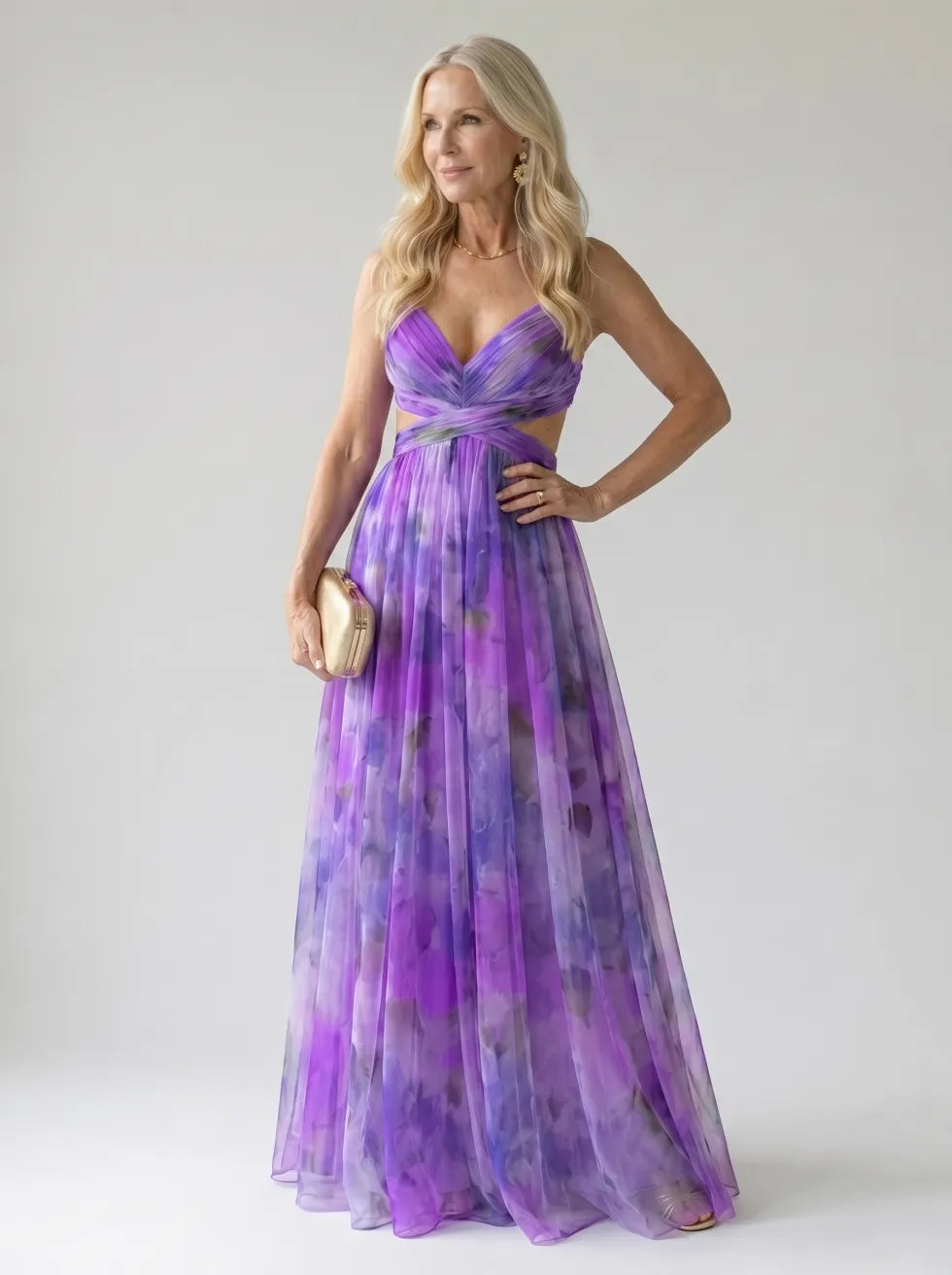 Isel soepele wikkel maxi-jurk