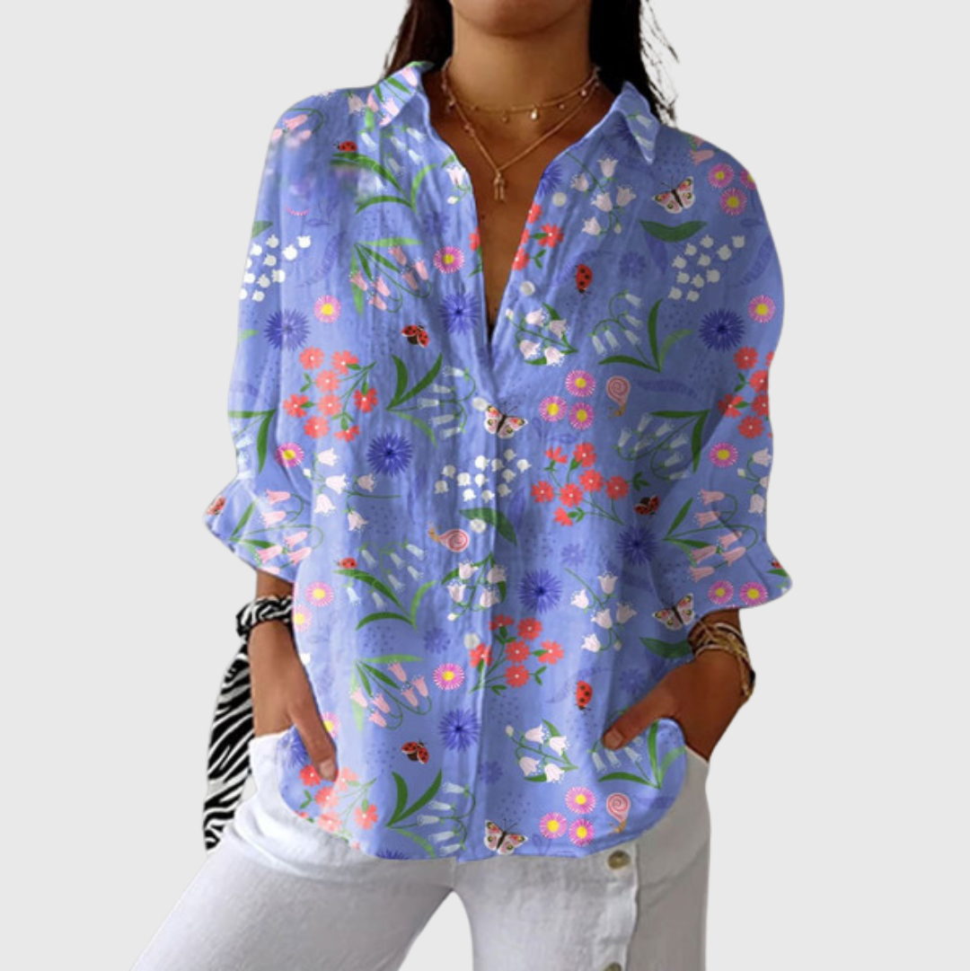 Philine lichte blouse met kleurrijke print