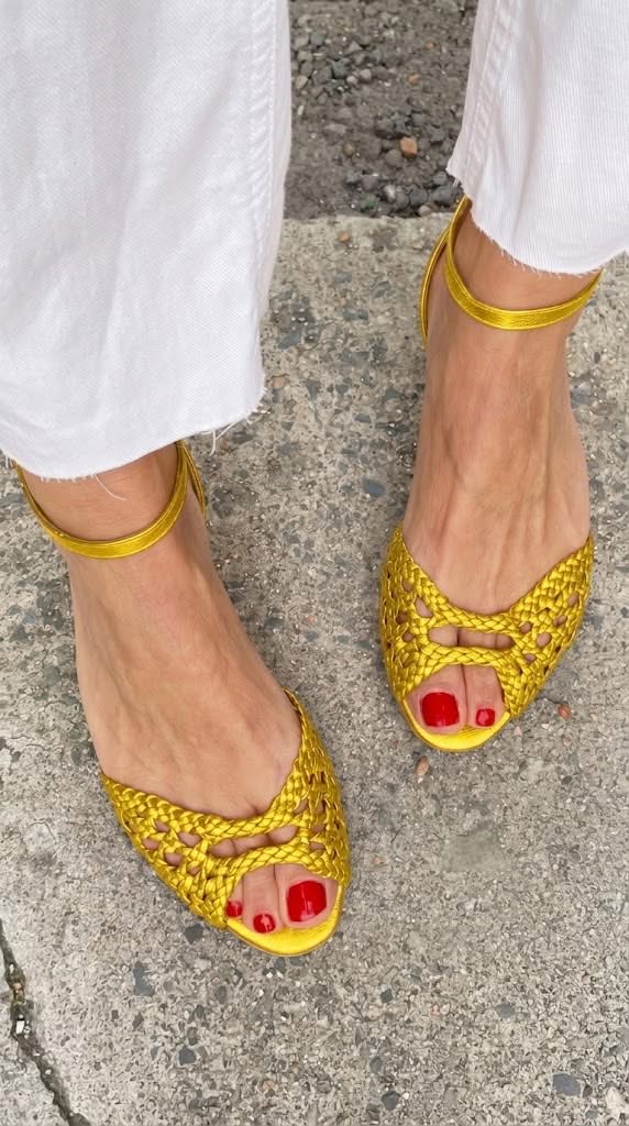 Isadora gevlochten sandalen in goud