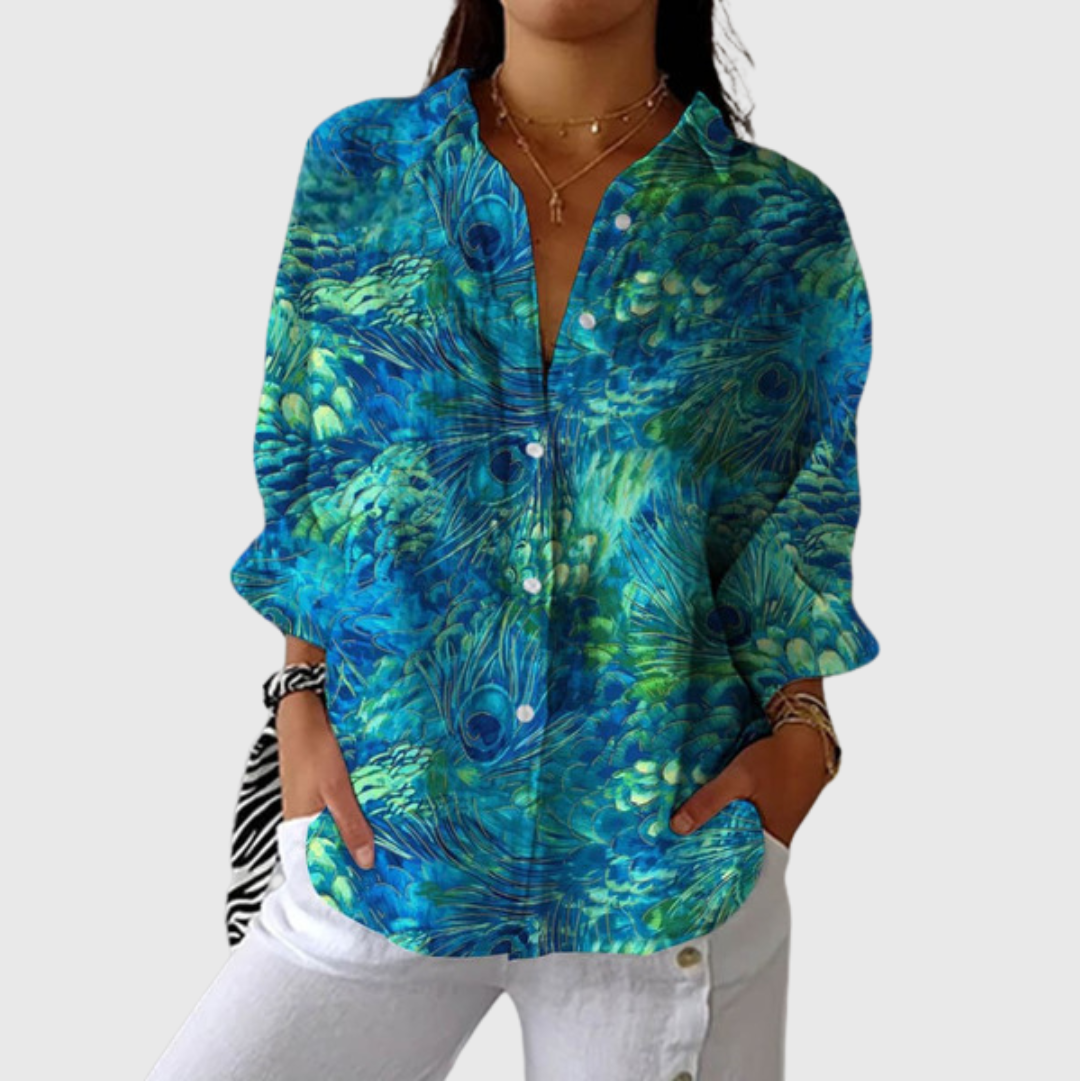 Gaby lichte blouse met kleurrijke print
