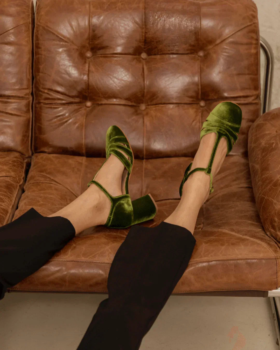 Schoenen met T-bandje en stabiele hak