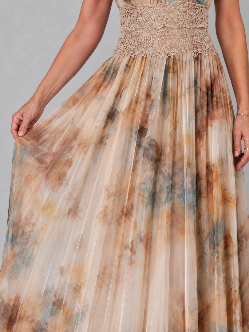 Elavenue halter maxi-jurk met kanten taille