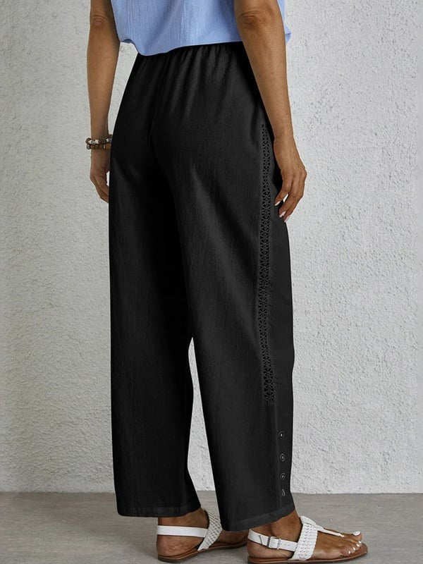 Shania relaxed broek met knoopdetail