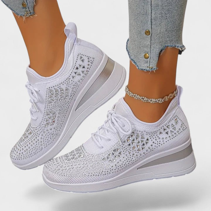 Fokelien sneaker met opengewerkt bovenwerk