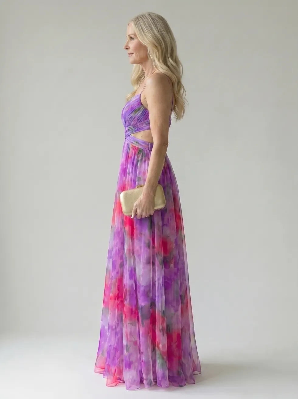 Isel soepele wikkel maxi-jurk