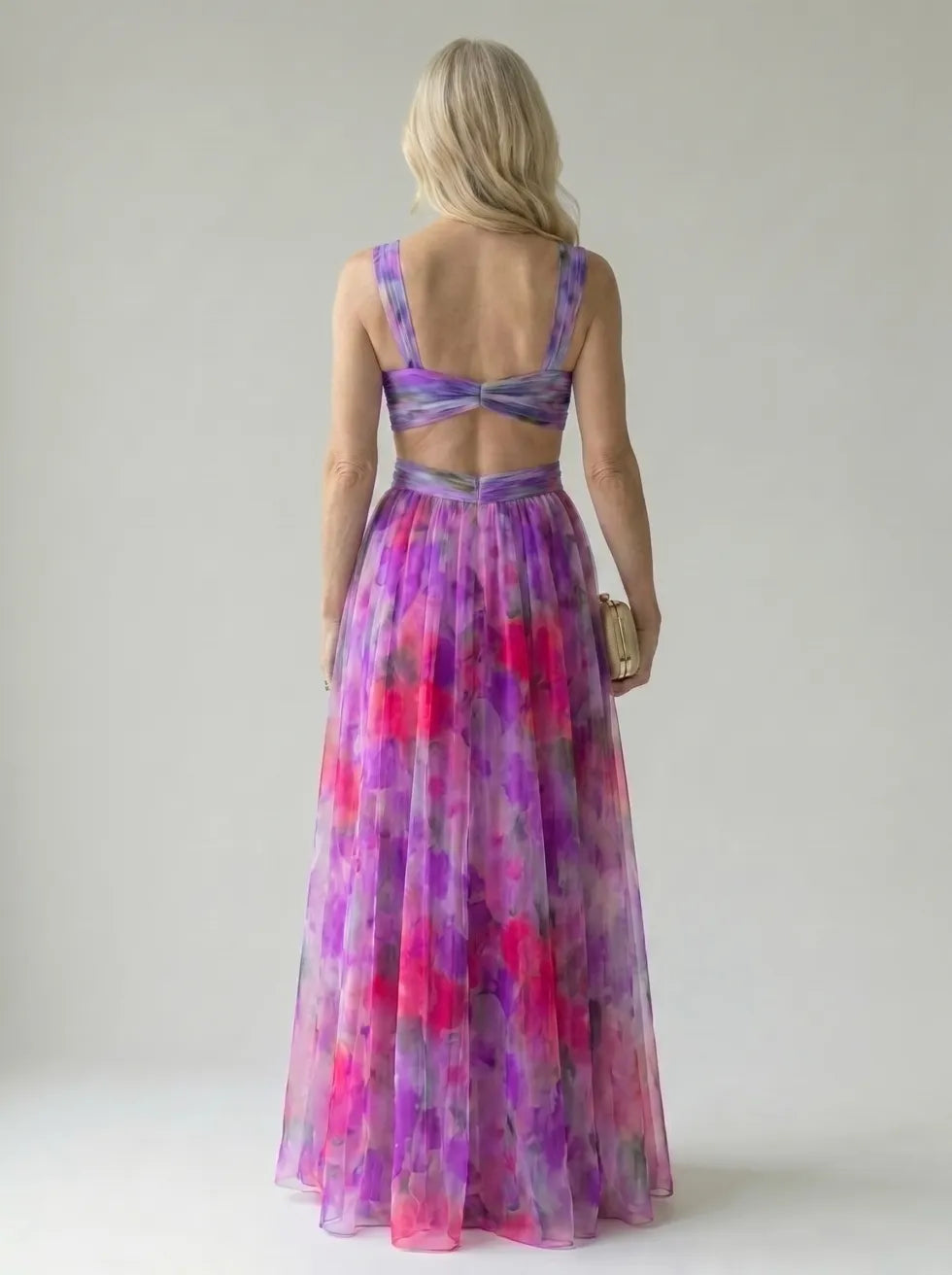 Isel soepele wikkel maxi-jurk