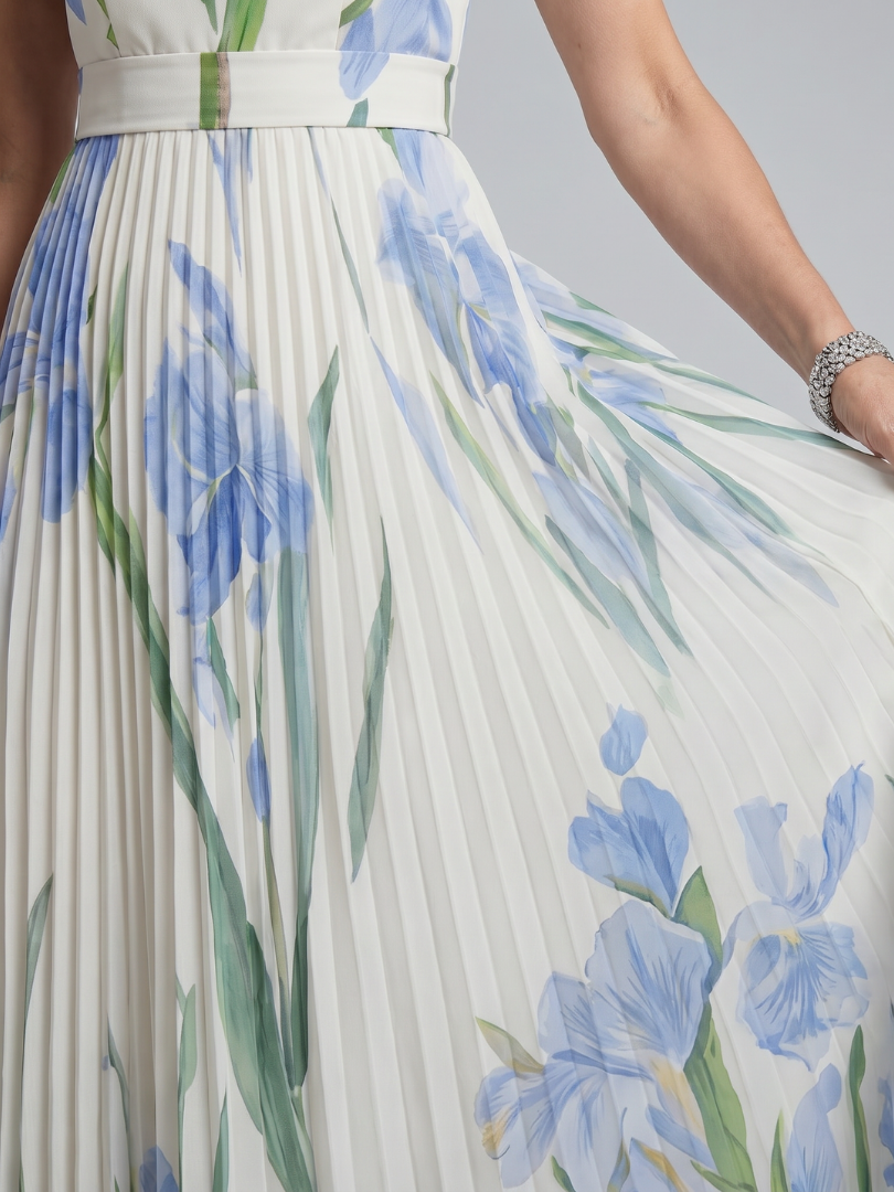 Ophelia mouwloze midi-jurk met vierkante hals
