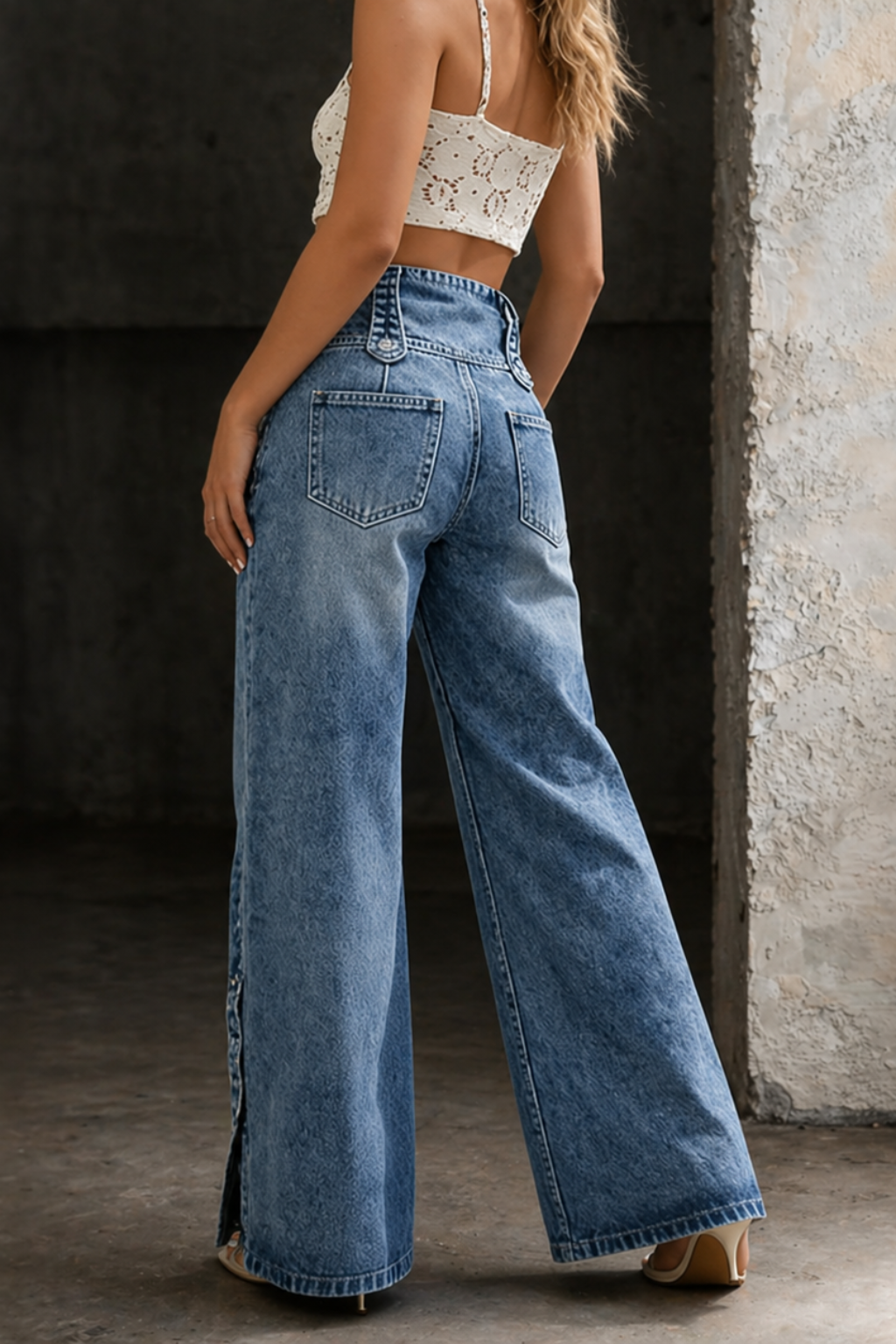 Mia | Jeans met hoge taille en split