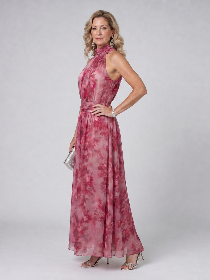 Avien zachte halter midi-jurk