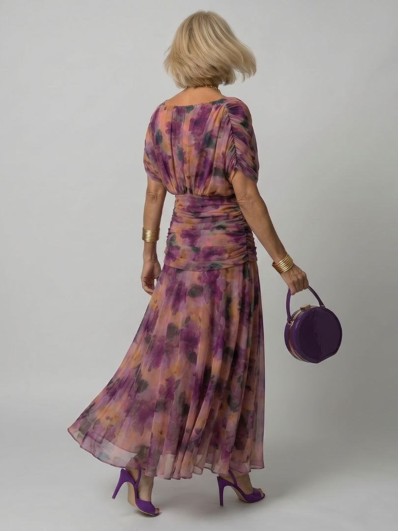 Calen off-shoulder midi-jurk