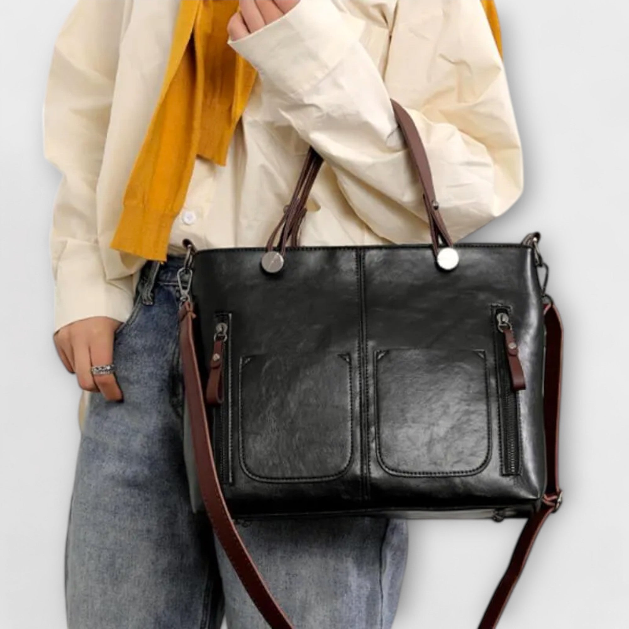 Elegante handtas met glad oppervlak