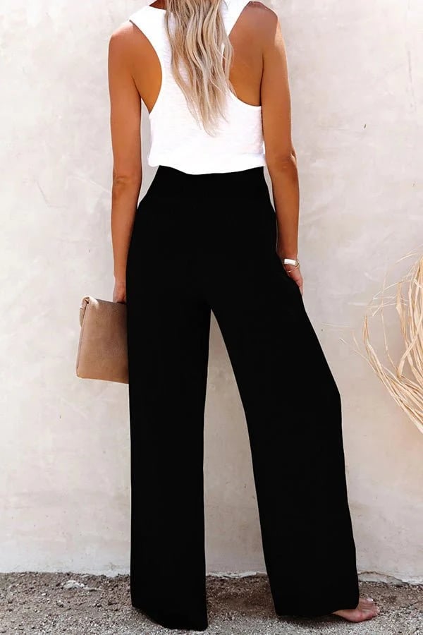 Riana relaxte broek met hoge taille