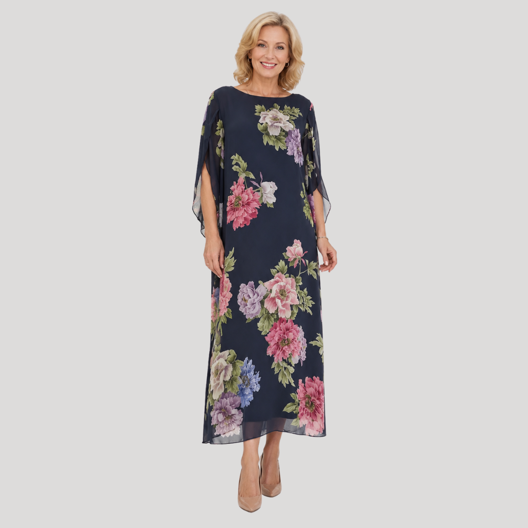 Elowen™ | Midnight Bloom Maxi Jurk