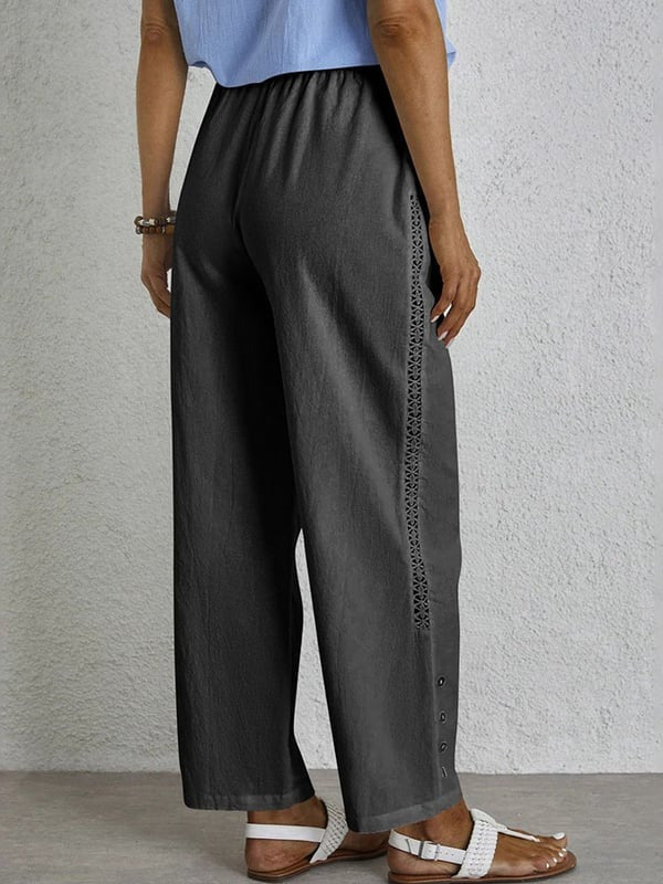 Shania relaxed broek met knoopdetail
