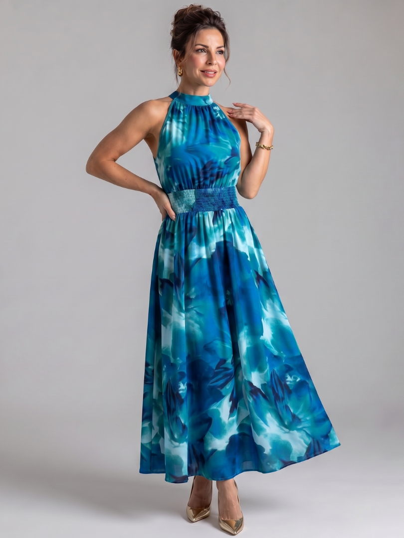 Olivia midi-jurk met abstracte print