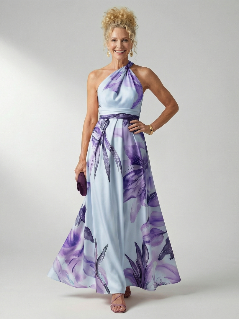 Amiel maxi-jurk met bloemenprint