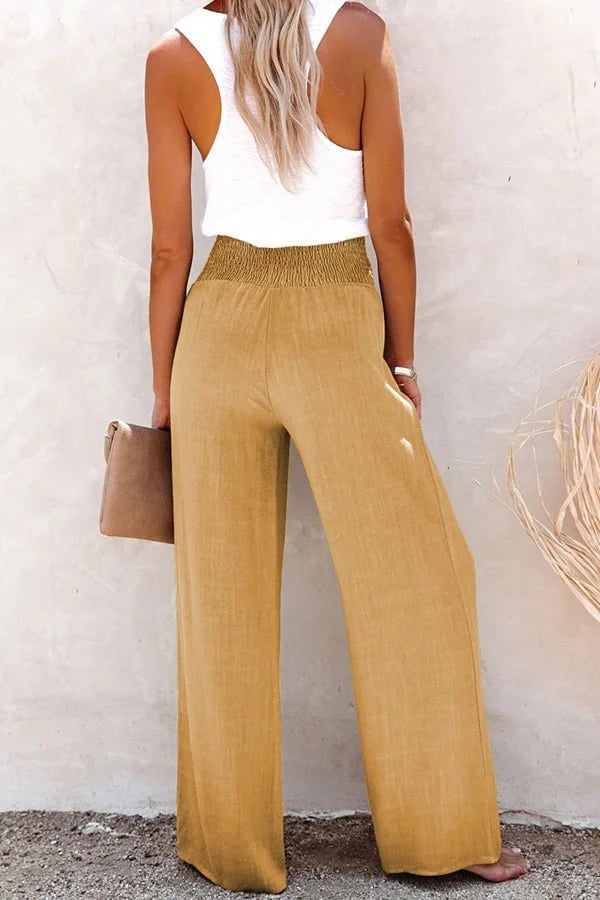 Riana relaxte broek met hoge taille